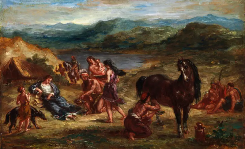 Ovidius bland skyterna av Eugène Delacroix