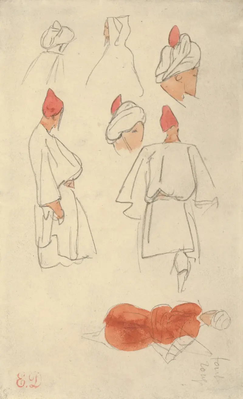 Siedem studiów stroju marokańskich mężczyzn, Eugène Delacroix