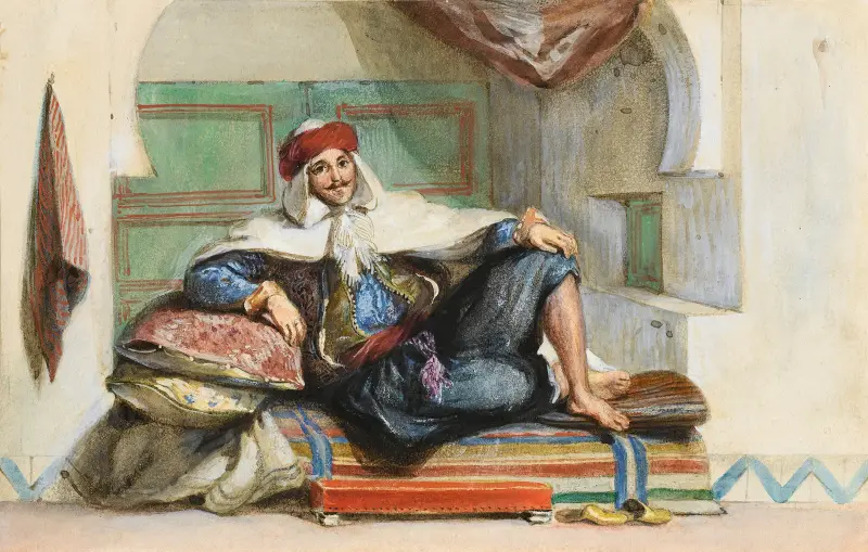 Sidi Abdallah, provinshärskare över regentskapet Alger, Rue Amour. 27 juni 1832 av Eugène Delacroix