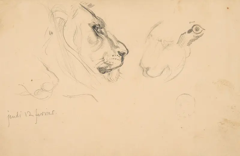 Skissbok med vyer från Tours, Frankrike och omgivningarna av Eugène Delacroix