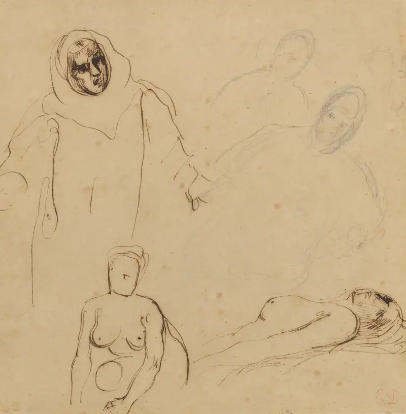 Studien zu Christoph Kolumbus von Eugène Delacroix