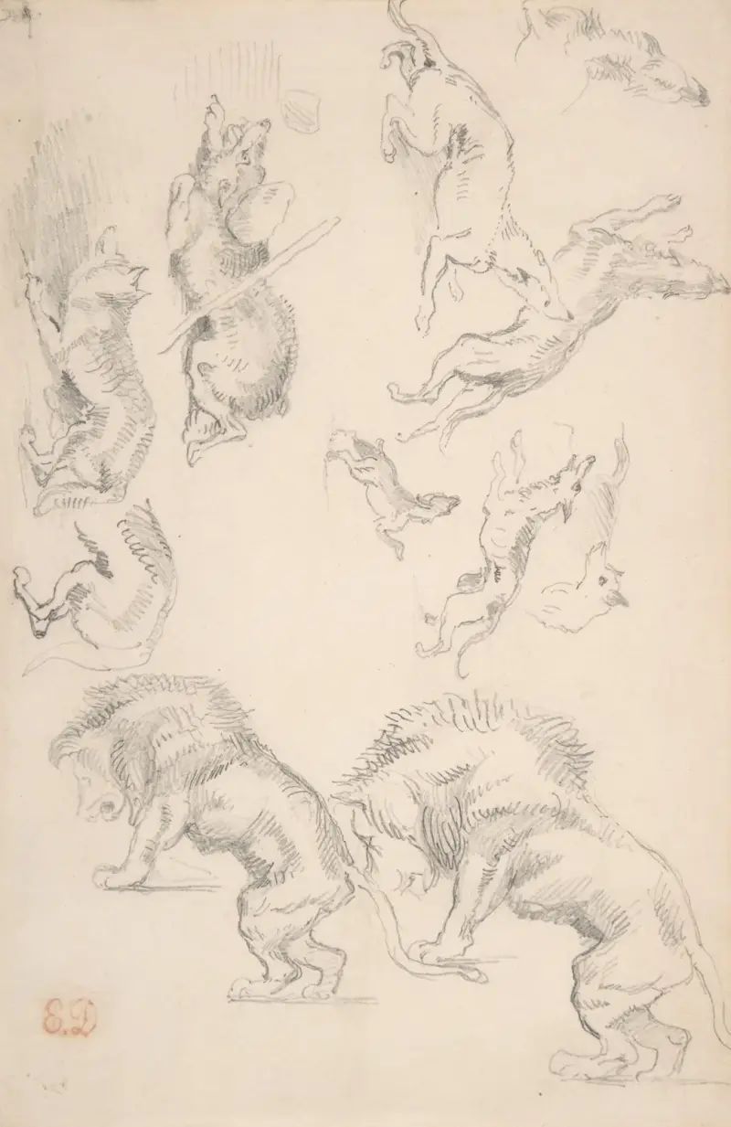 Tierstudien von Eugène Delacroix