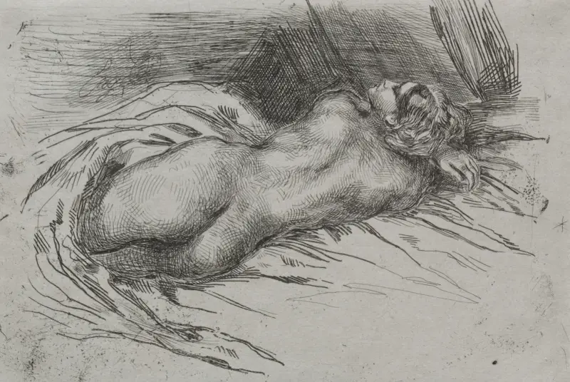 Studium kobiety widzianej od tyłu, 1833 – Nr. 2, Eugène Delacroix