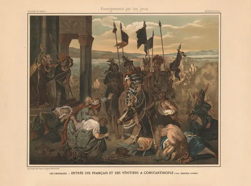 Korstågen. Fransmännens och venetianernas intåg i Konstantinopel (1204, fjärde korståget) av Eugène Delacroix