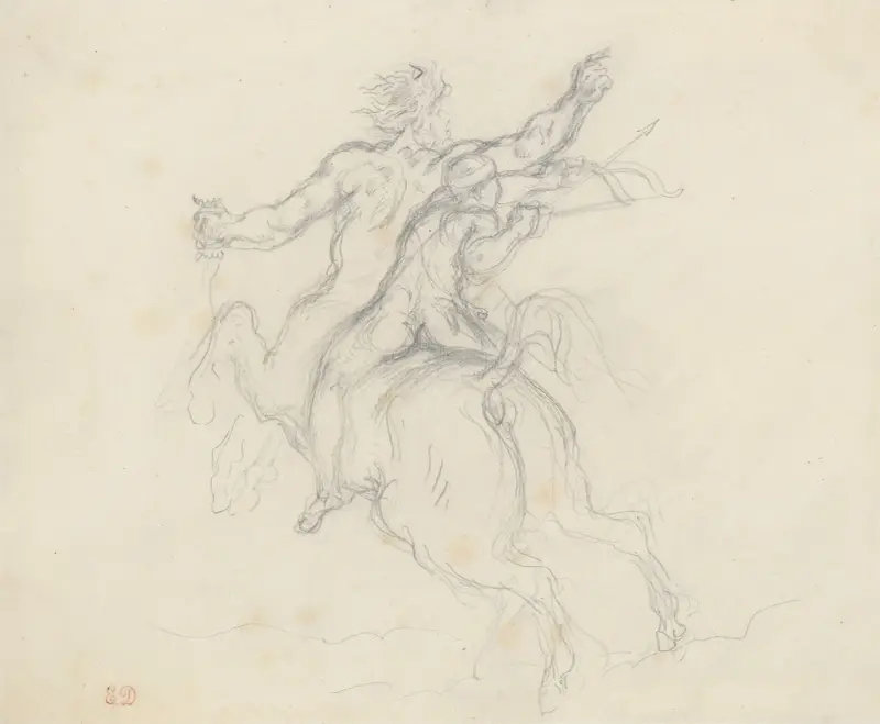 Die Erziehung des Achilleus, 1844 – Nr. 2 von Eugène Delacroix