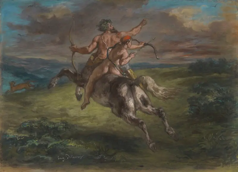 Die Erziehung des Achilles, 1862 von Eugène Delacroix