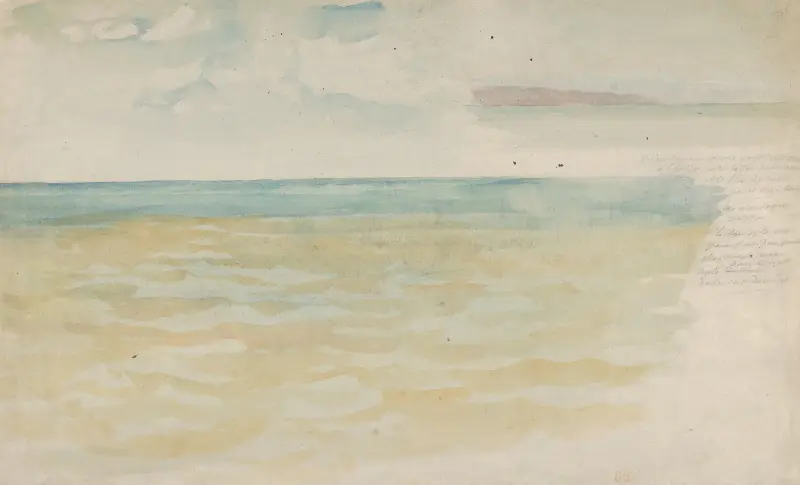 Havet vid Dieppe av Eugène Delacroix