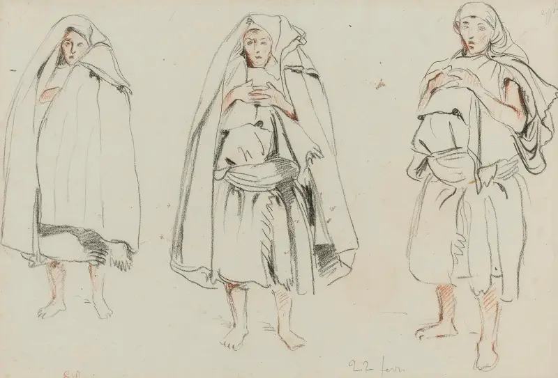 Three Figures av Eugène Delacroix