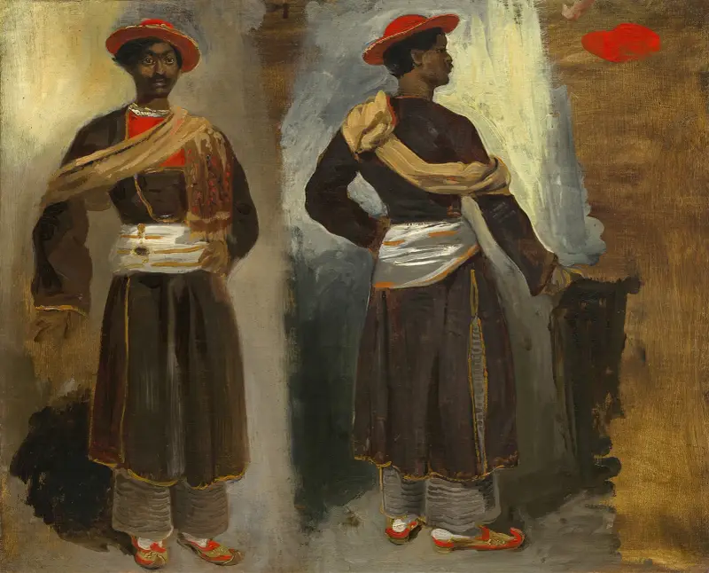 Dwa studia stojącego Indianina z Kalkuty, Eugène Delacroix