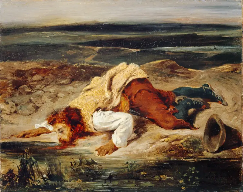 Wounded Brigand (Roman Shepherd) av Eugène Delacroix