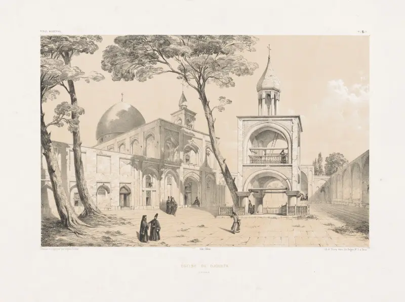 Kyrkan i Djoulfa, Ispahan av Eugène Flandin
