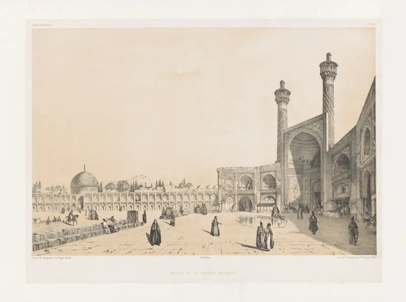 Eingang zur Großen Moschee von Isfahan von Eugène Flandin