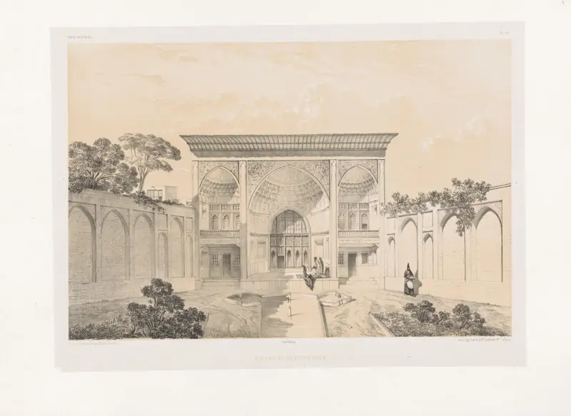 Maison de Hussein-Khân Tabriz av Eugène Flandin