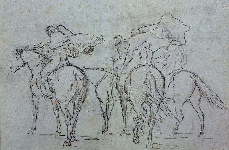 Arabische Reiter (Studie) von Eugène Fromentin