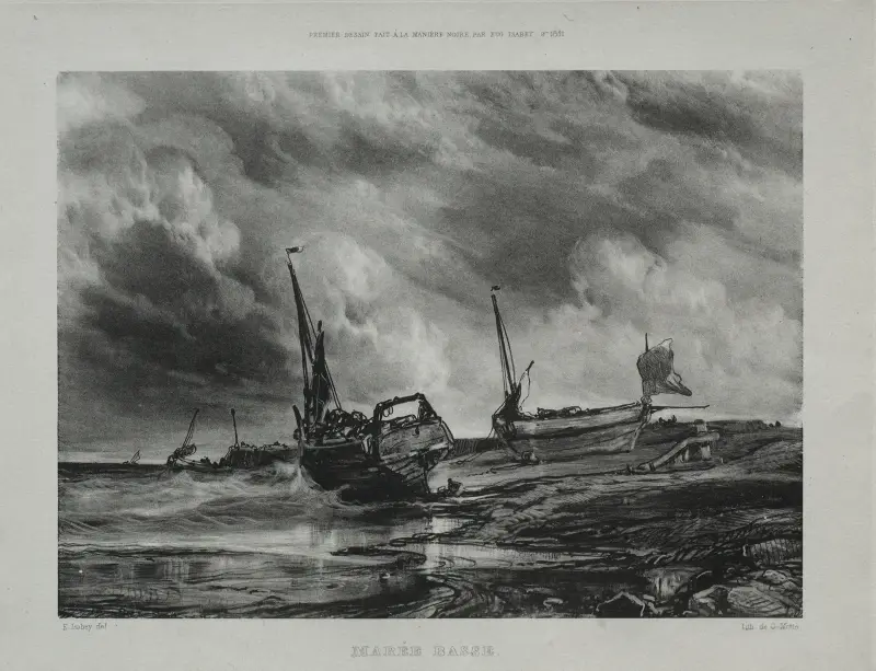 Marée basse, 1831 av Eugène Isabey