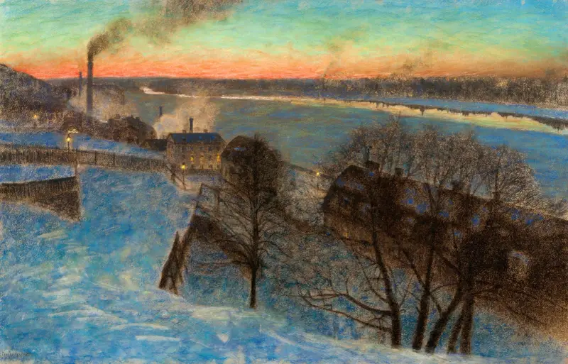 Februarikväll, Riddarfjärden (Stockholm) av Eugène Jansson