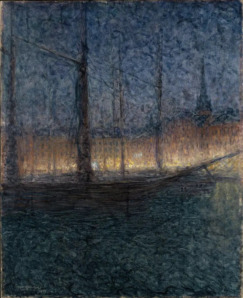 Evening in Kornhamnstorg, Stockholm, Eugène Jansson