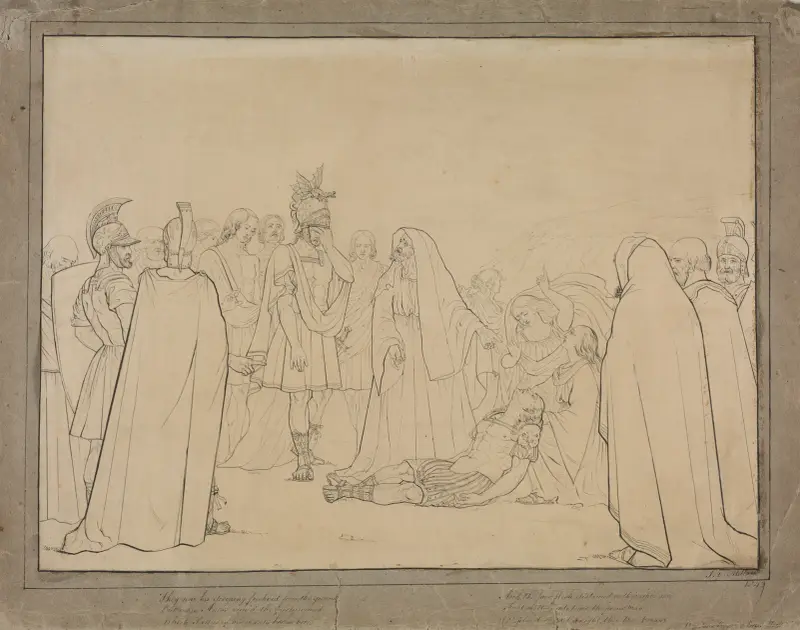 Aeneas wird der Leichnam des Pallas gezeigt aus Vergils 'Aeneis' von Sir John Everett Millais