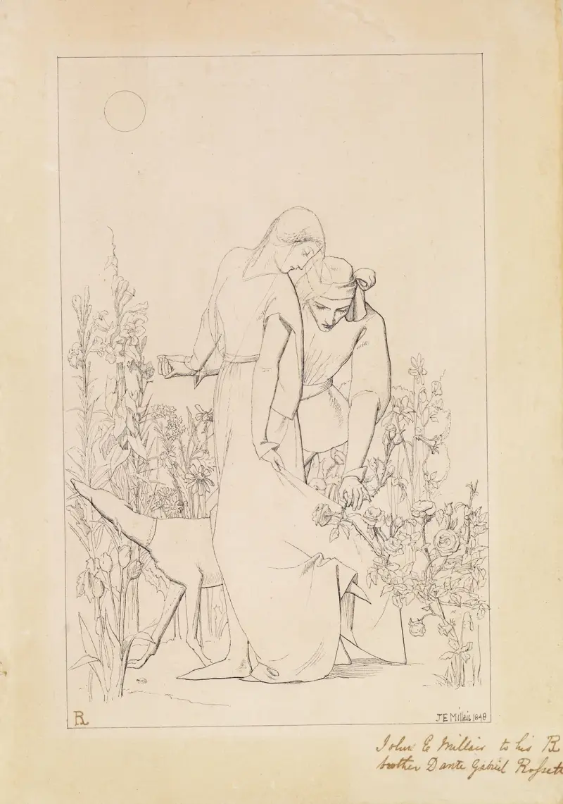 Milenci u šípkového keře, 1848 – Nr. 2, Sir John Everett Millais