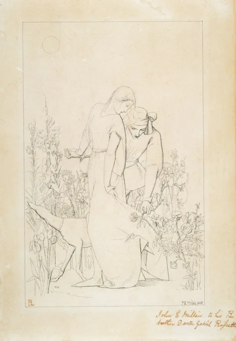 Kochankowie przy krzewie róży, 1848 – Nr. 1, Sir John Everett Millais