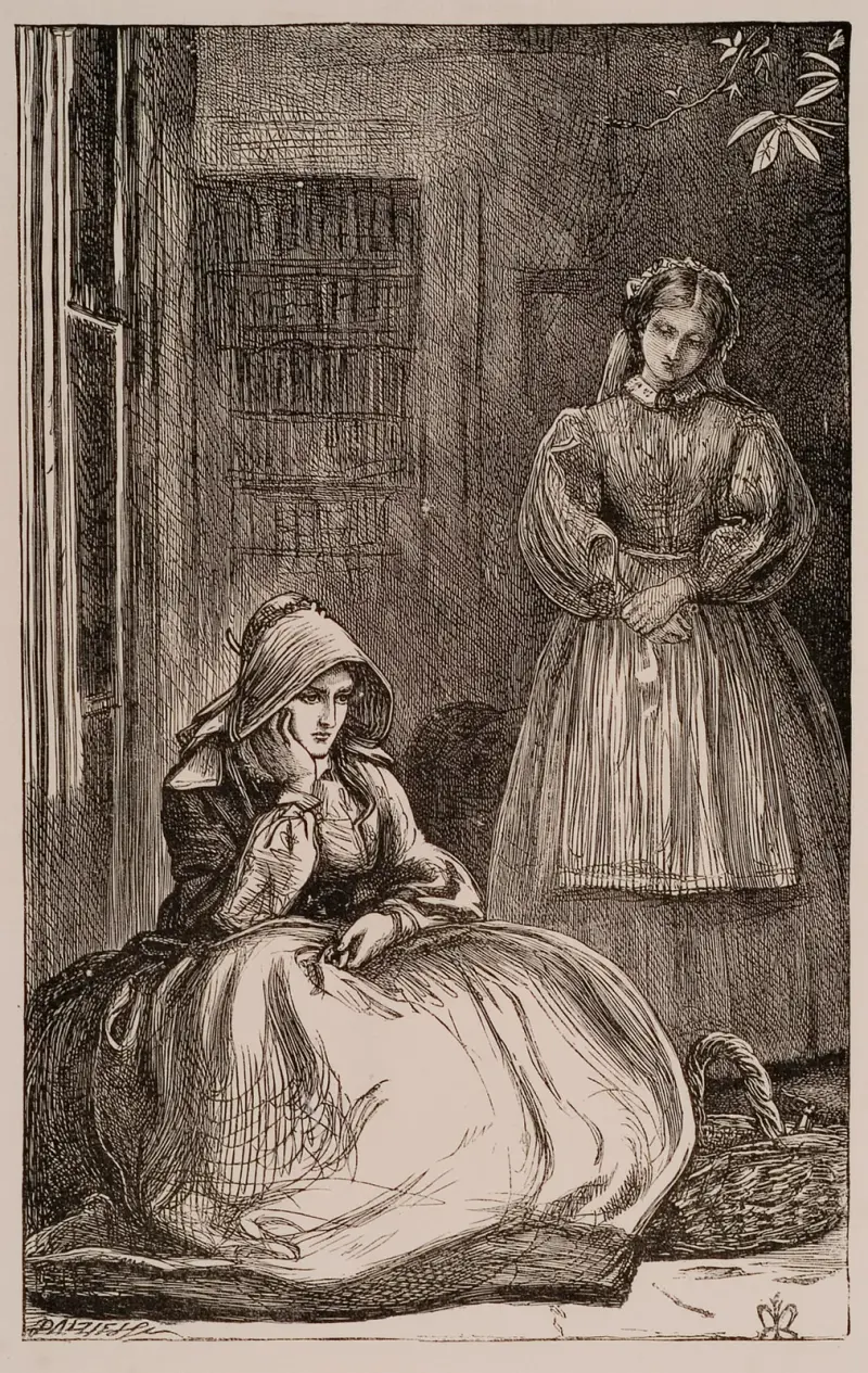 Bitte, gnädige Frau, dürfen wir die Erbsen ausschoten? von Sir John Everett Millais