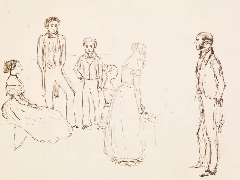 Skiss av en kvällsbjudning, 1850 – nr 2 av Sir John Everett Millais
