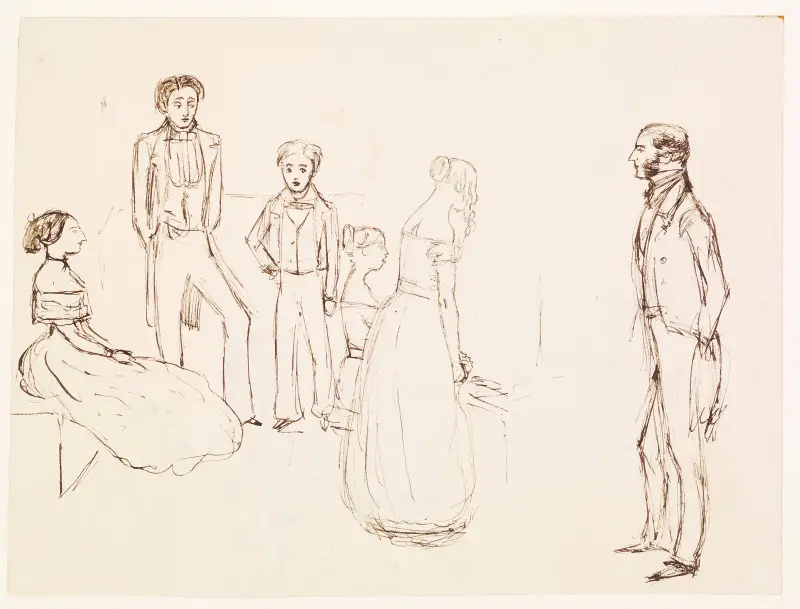 Skizze einer Abendgesellschaft, 1850 – Nr. 1 von Sir John Everett Millais