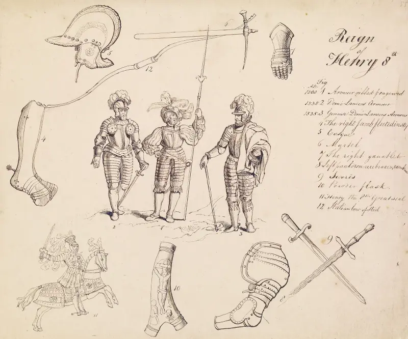 Szkice zbroi – Studium do Henryka VIII, 1844 – Nr. 1, Sir John Everett Millais