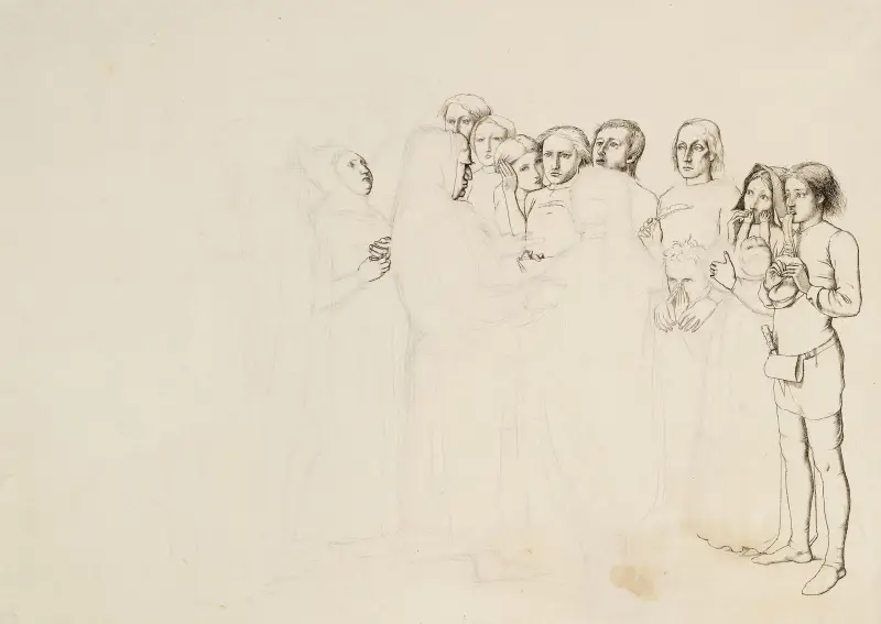 Studie till 'En baron räknar sina vasaller' av Sir John Everett Millais