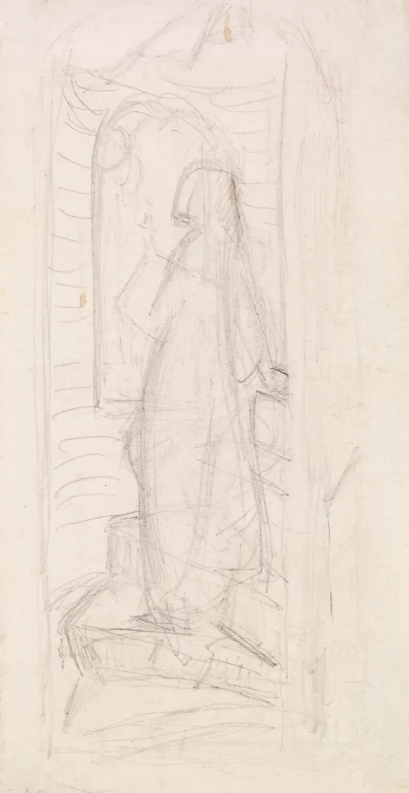 Tennysons St Agnes afton – kompositionsskiss av Sir John Everett Millais