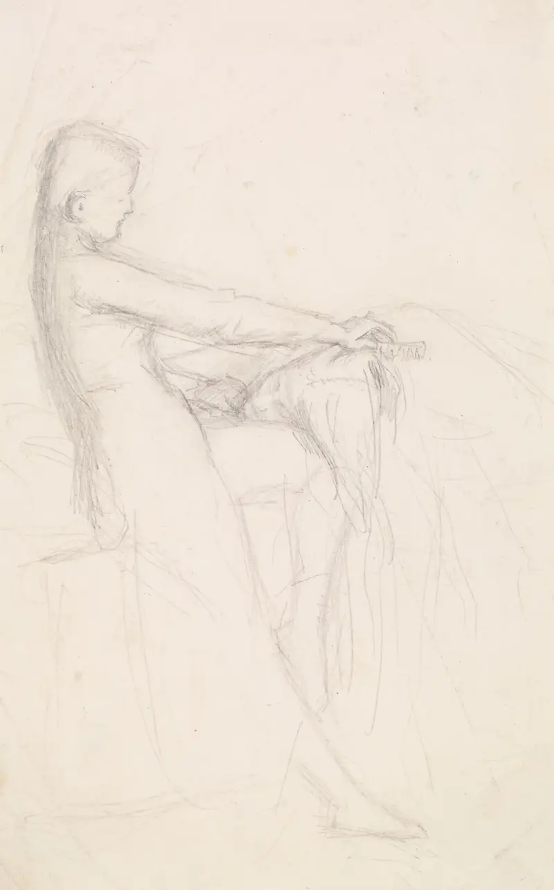 Tennysons systrarna – figurstudie, 1855 – nr 2 av Sir John Everett Millais