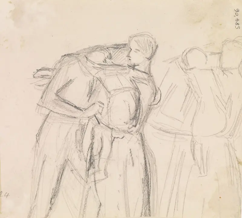 Den fredlöse rojalisten 1651 – puritansk flicka besöker kavaljersälskare – nr 1 av Sir John Everett Millais