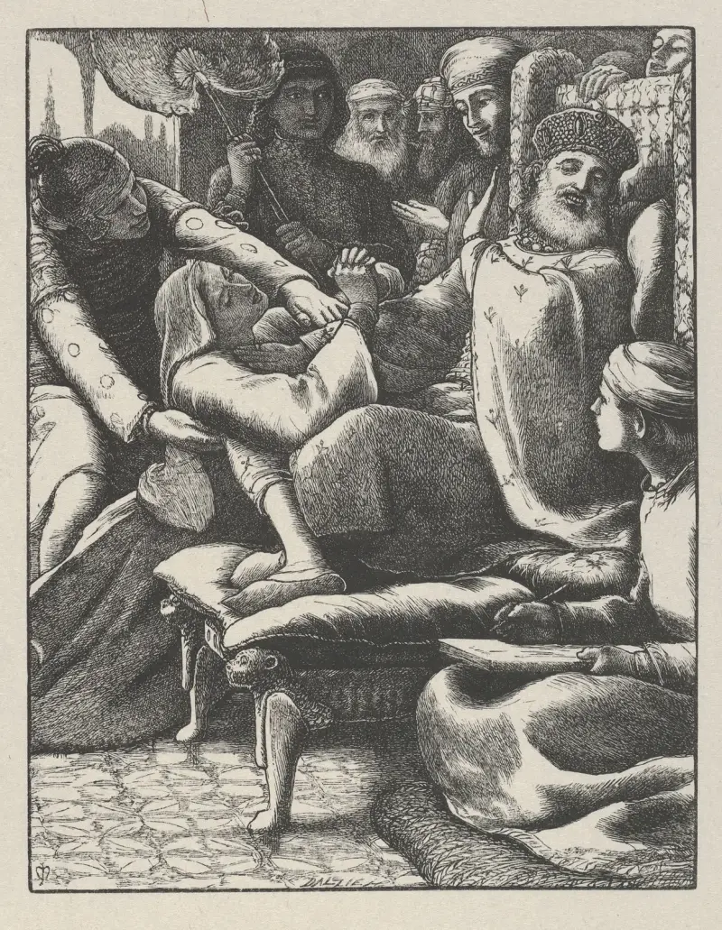 Den orättfärdige domaren och den enträgna änkan av Sir John Everett Millais