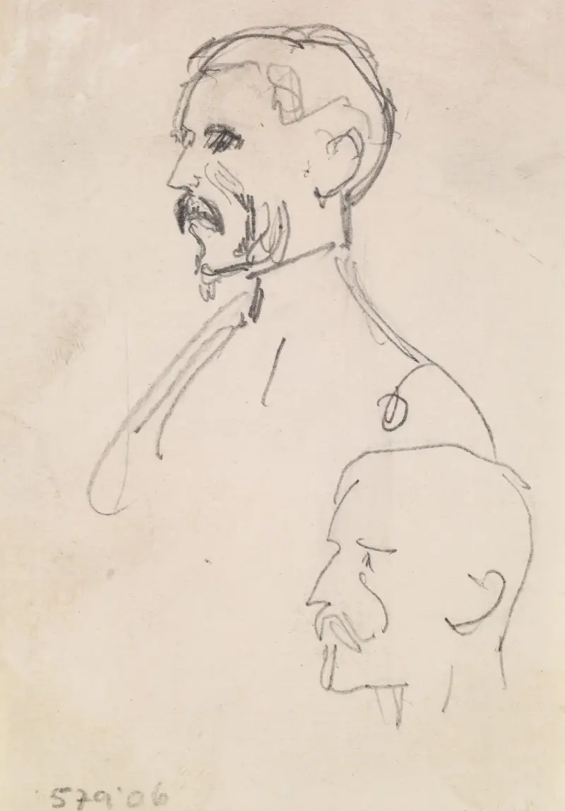 Two Head Studies in Profile av Sir John Everett Millais