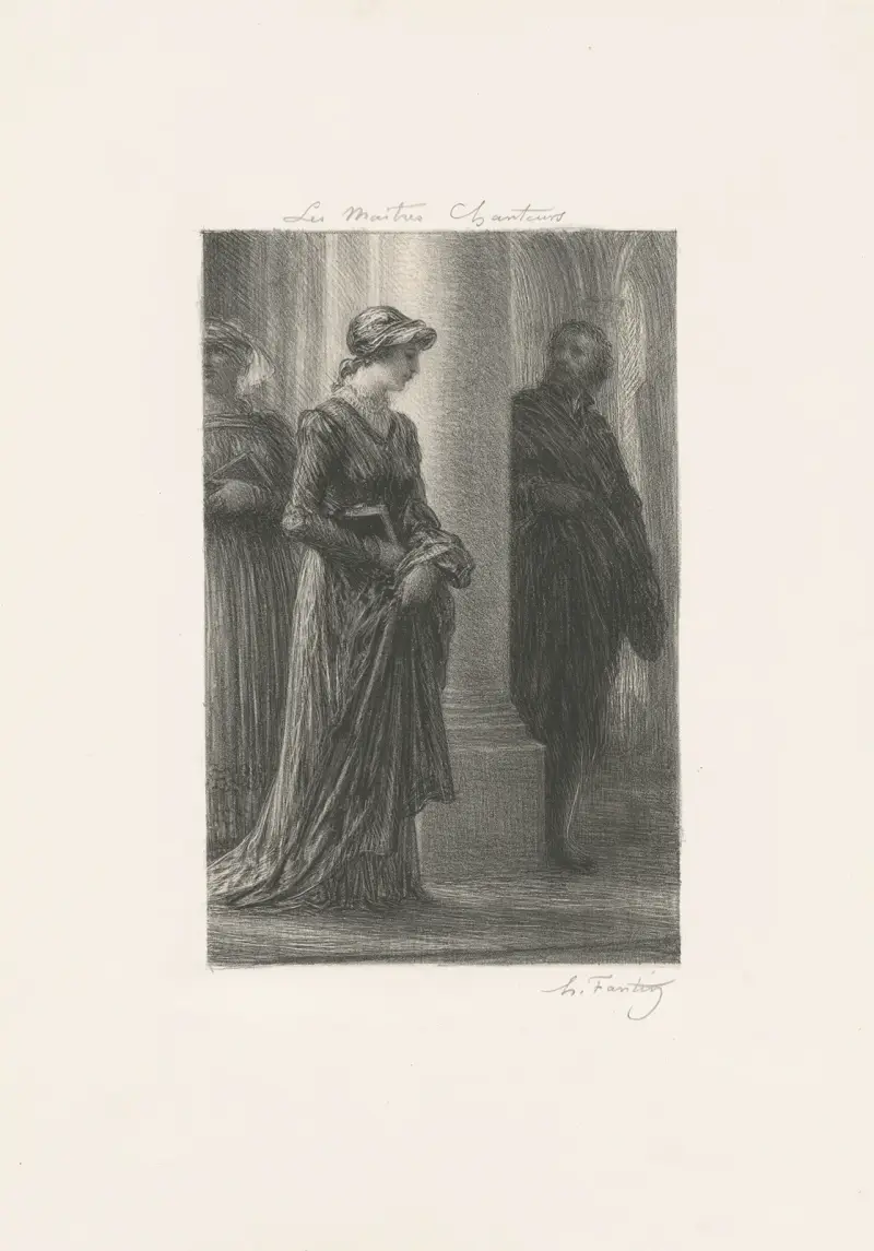 Die Meistersinger von Nürnberg. Erster Aufzug. Begegnung von Walther und Eva von Henri Fantin-Latour