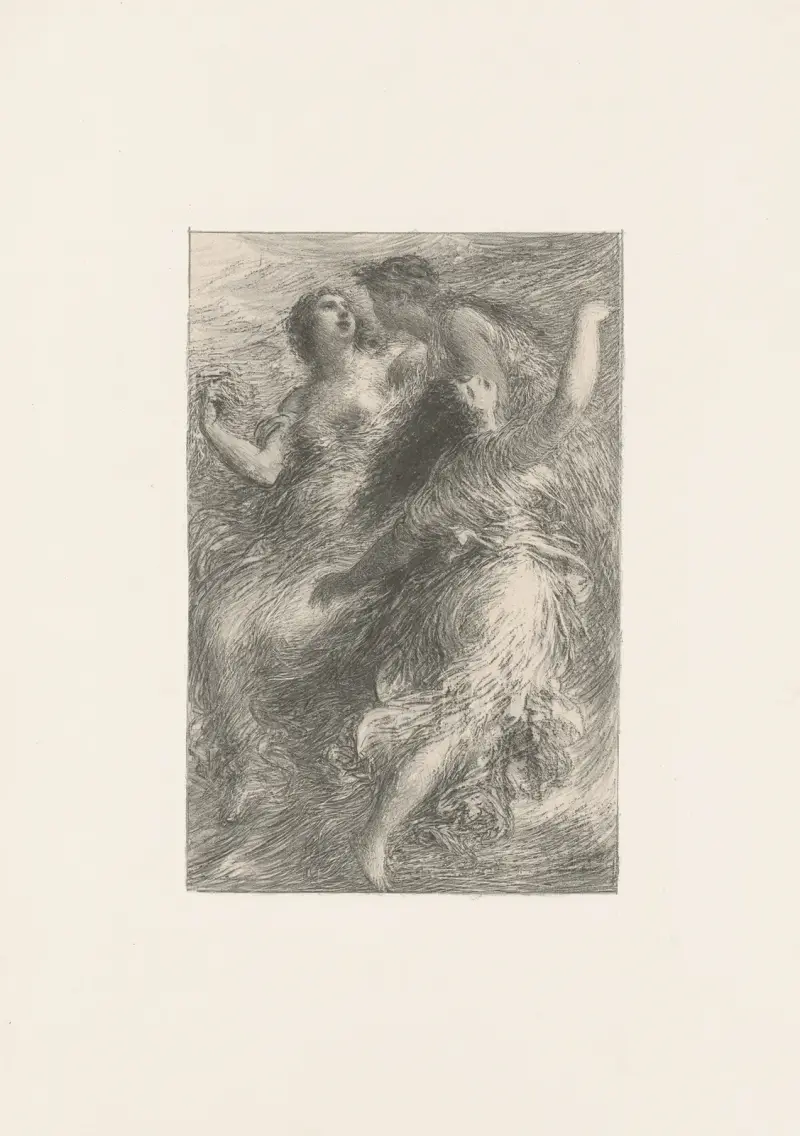 Rhenguldet. Scen 1. Rhendöttrarna av Henri Fantin-Latour