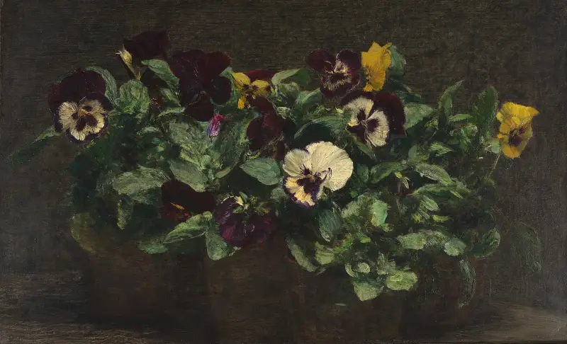Stilleben med penséer av Henri Fantin-Latour
