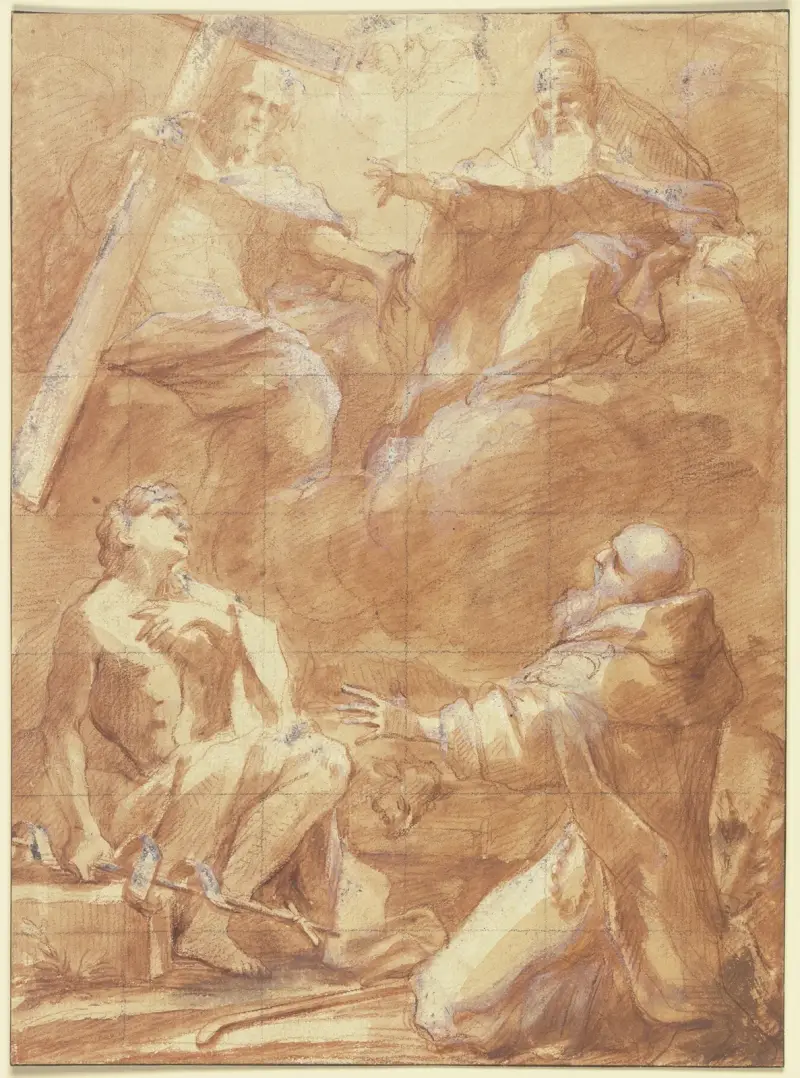 Johannes Döparen och den helige Antonius skådar Gud Fadern av Federico Barocci