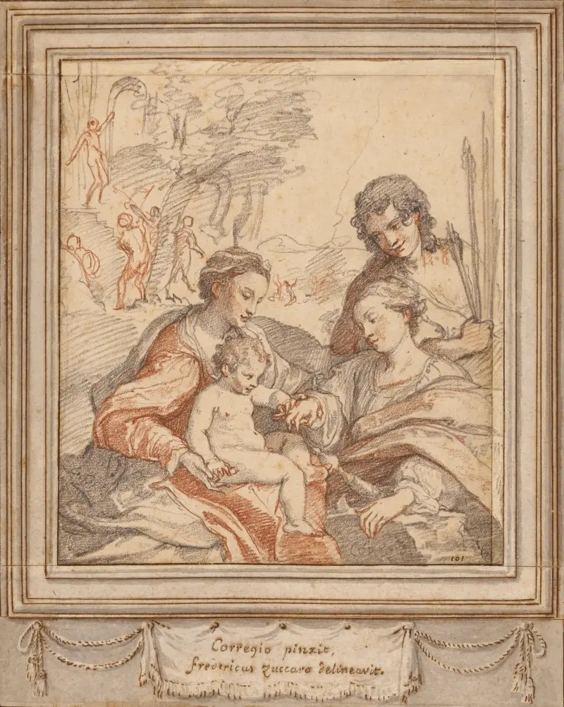 The Mystic Marriage of Saint Catherine (after Correggio) av Federico Zuccaro