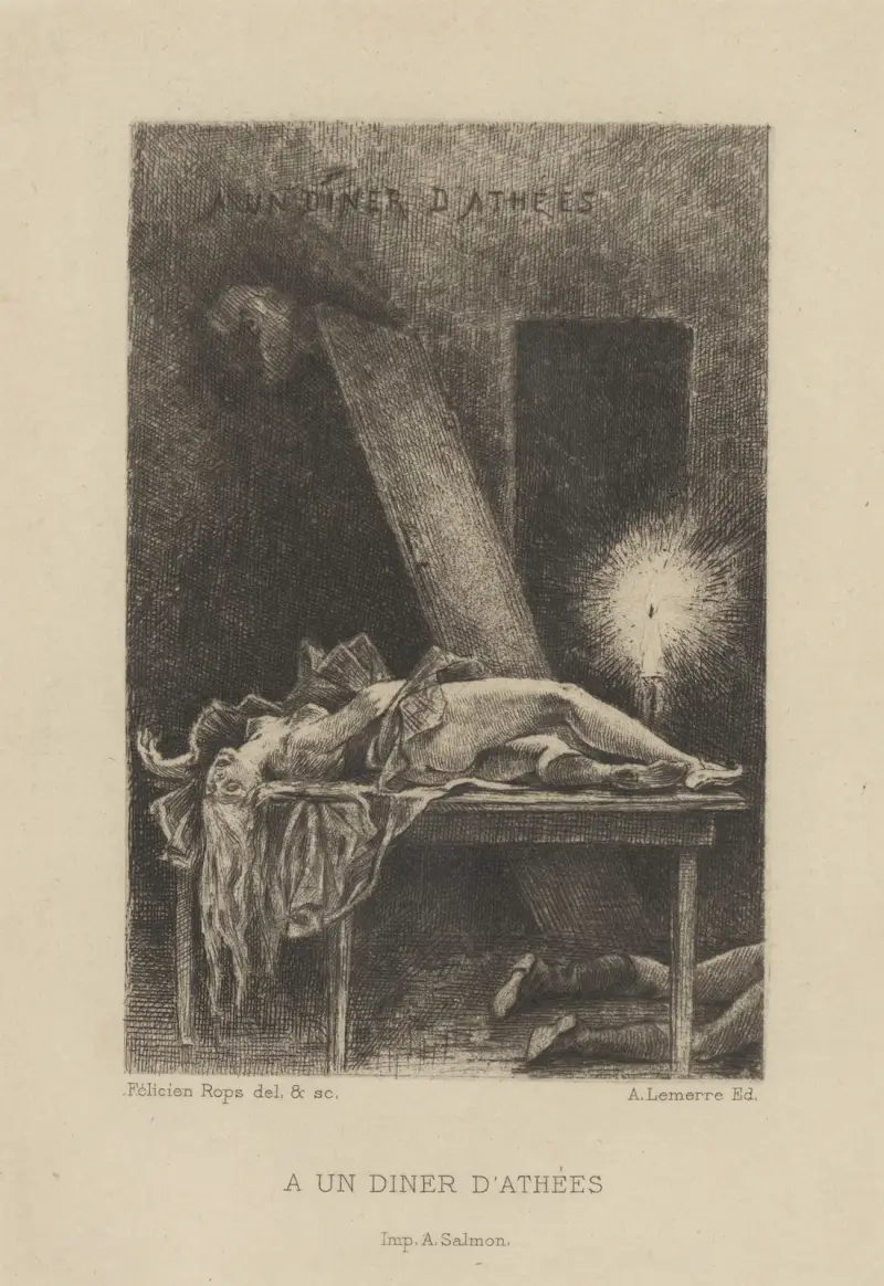 Bei einem Abendessen der Atheisten von Félicien Rops