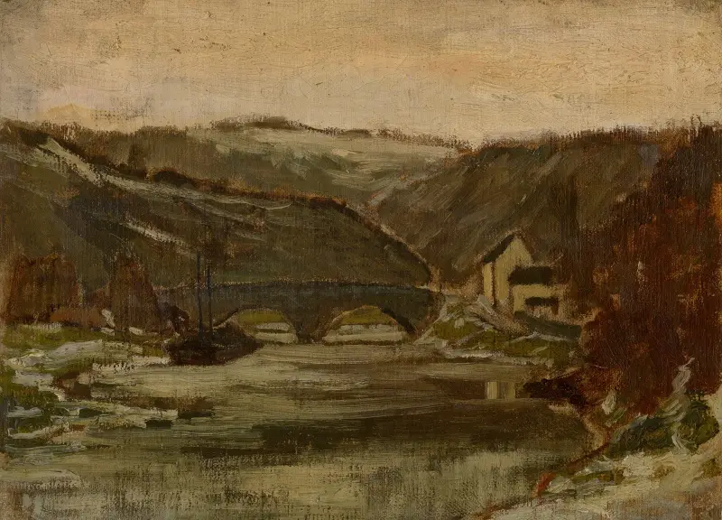 Bridge over the River Lesse av Félicien Rops