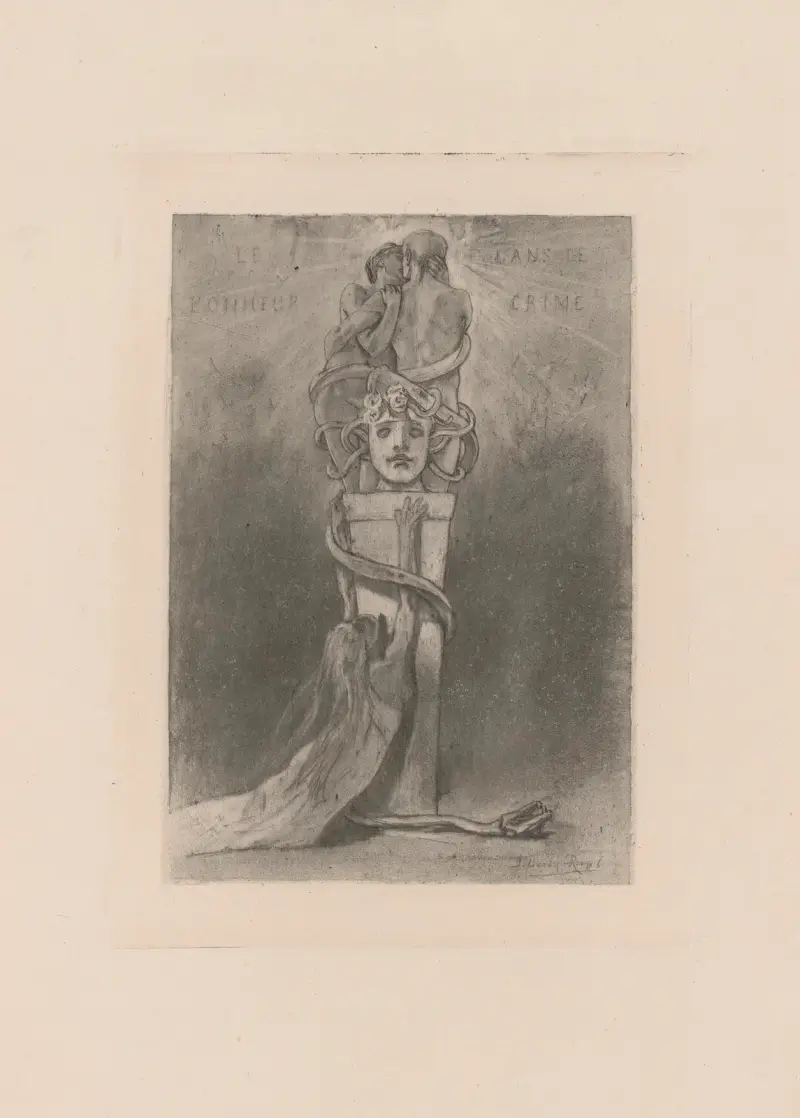 Lyckan i brottet, 1885 av Félicien Rops