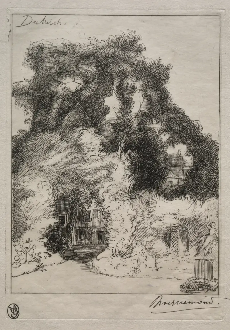 Trädgården vid värdshuset i Dulwich av Félix Bracquemond