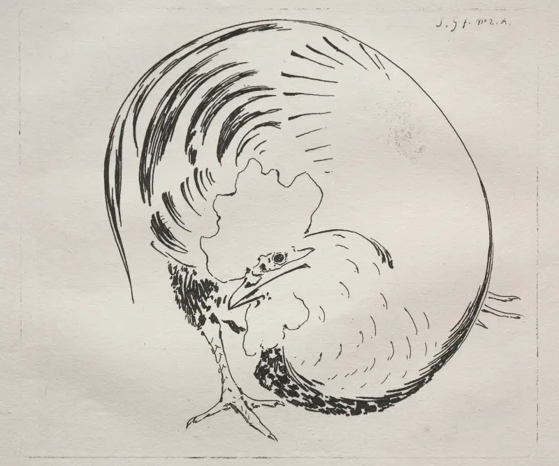The High-Fired Service; Rooster (counterproof) av Félix Bracquemond