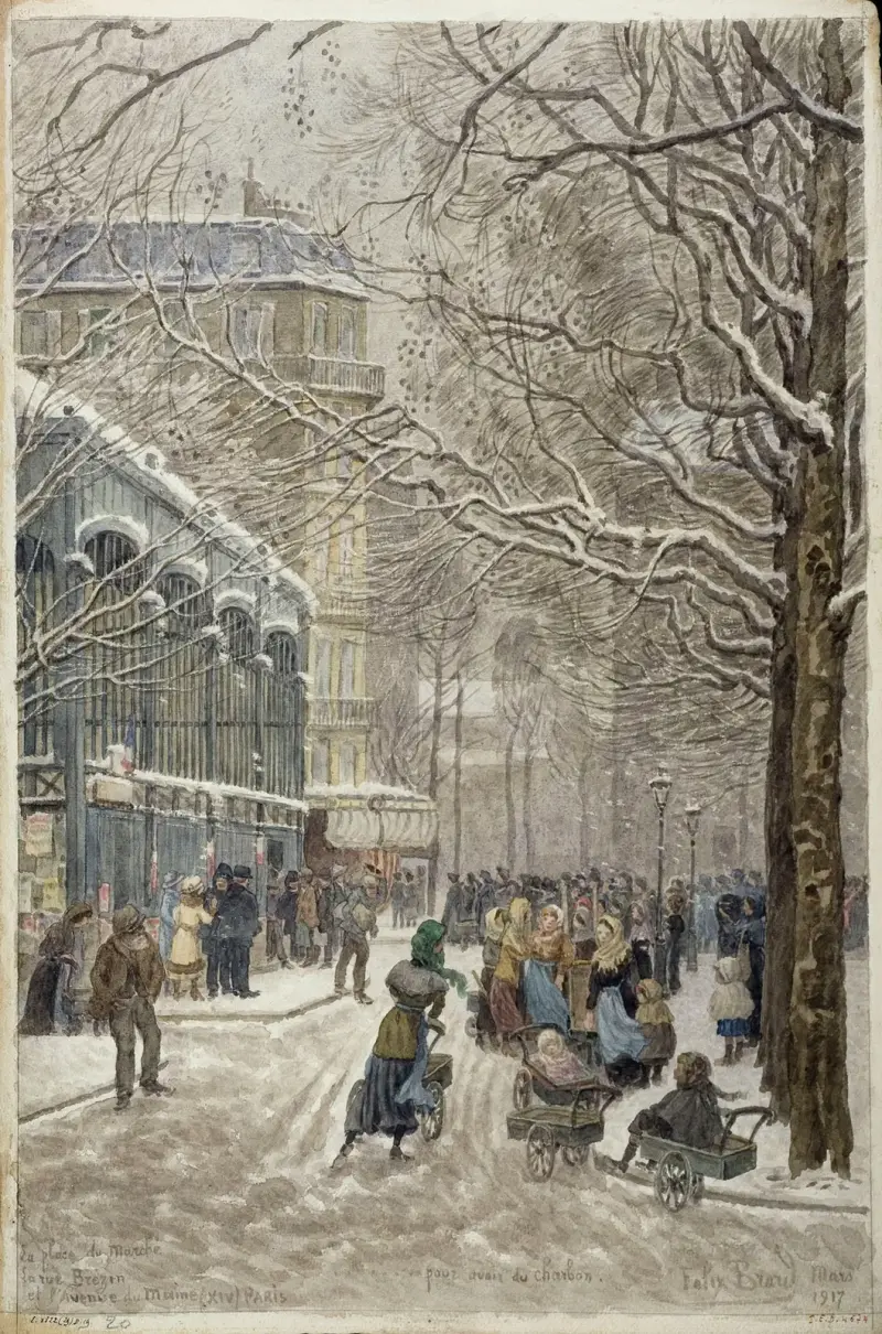 Place du Marché, rue Brézin och avenue du Maine av Félix Brard
