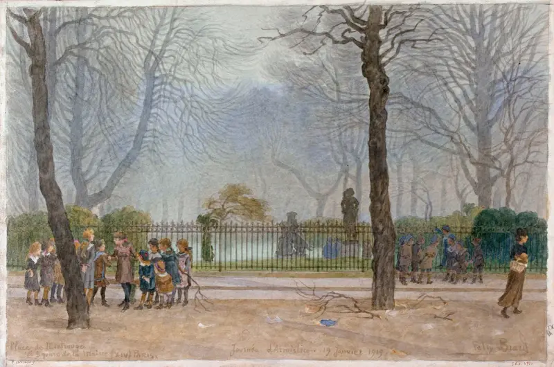 Place de Montrouge och Square de la Mairie (XIV) Paris av Félix Brard