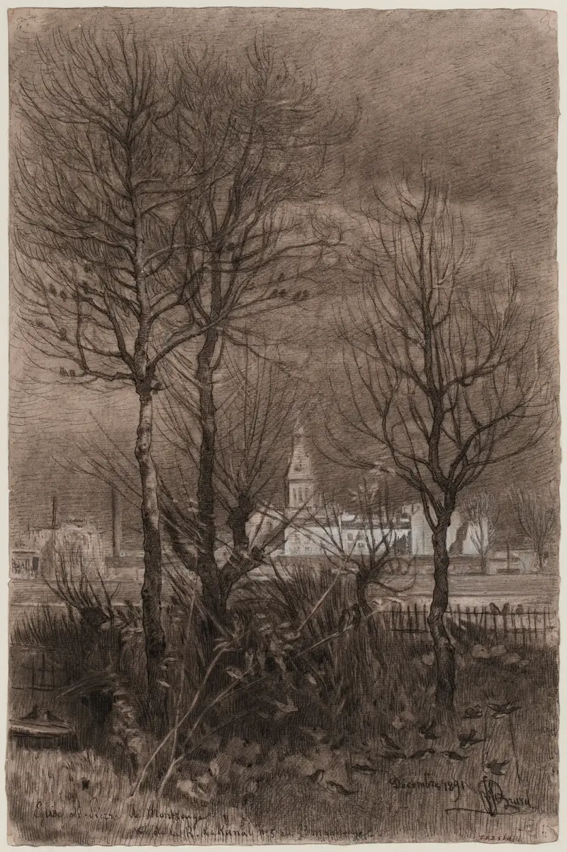 Vy över kyrkan Saint-Pierre de Montrouge tagen från Grand-Montrouge av Félix Brard