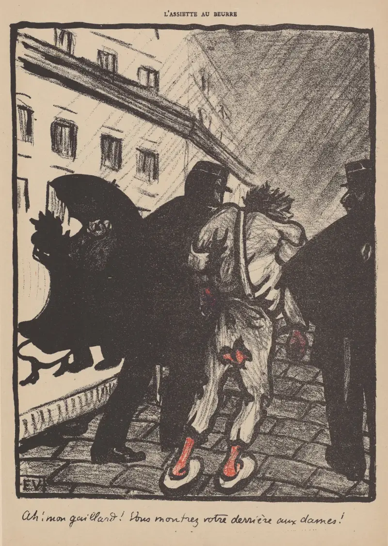 Åh! din skurk! Du visar baken för damerna! av Félix Vallotton