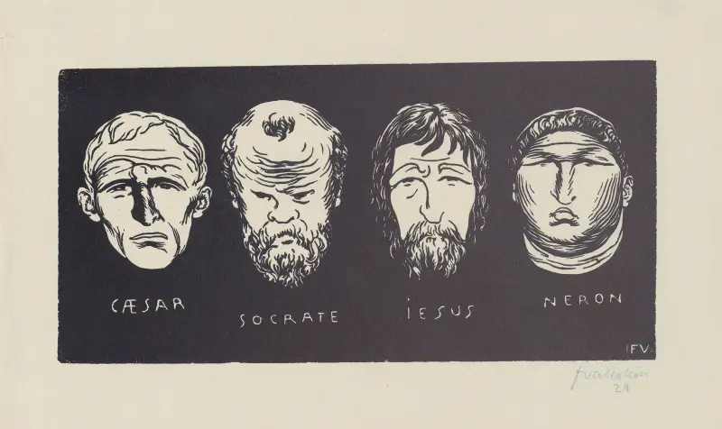 Caesar, Socrate, Iesus, Neron av Félix Vallotton