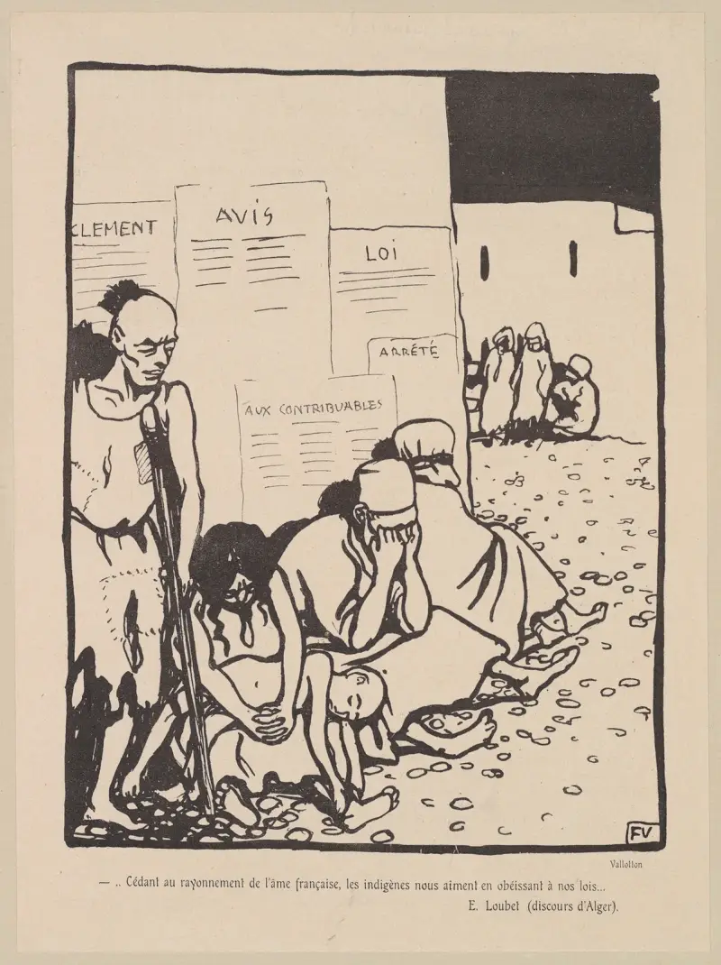 Inför den franska själens glans: de infödda älskar oss genom att lyda våra lagar… av Félix Vallotton